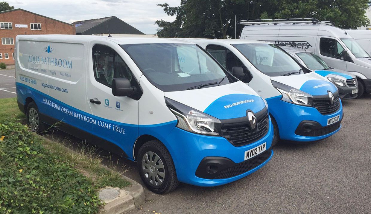 Aqua Bathroom delivery vans